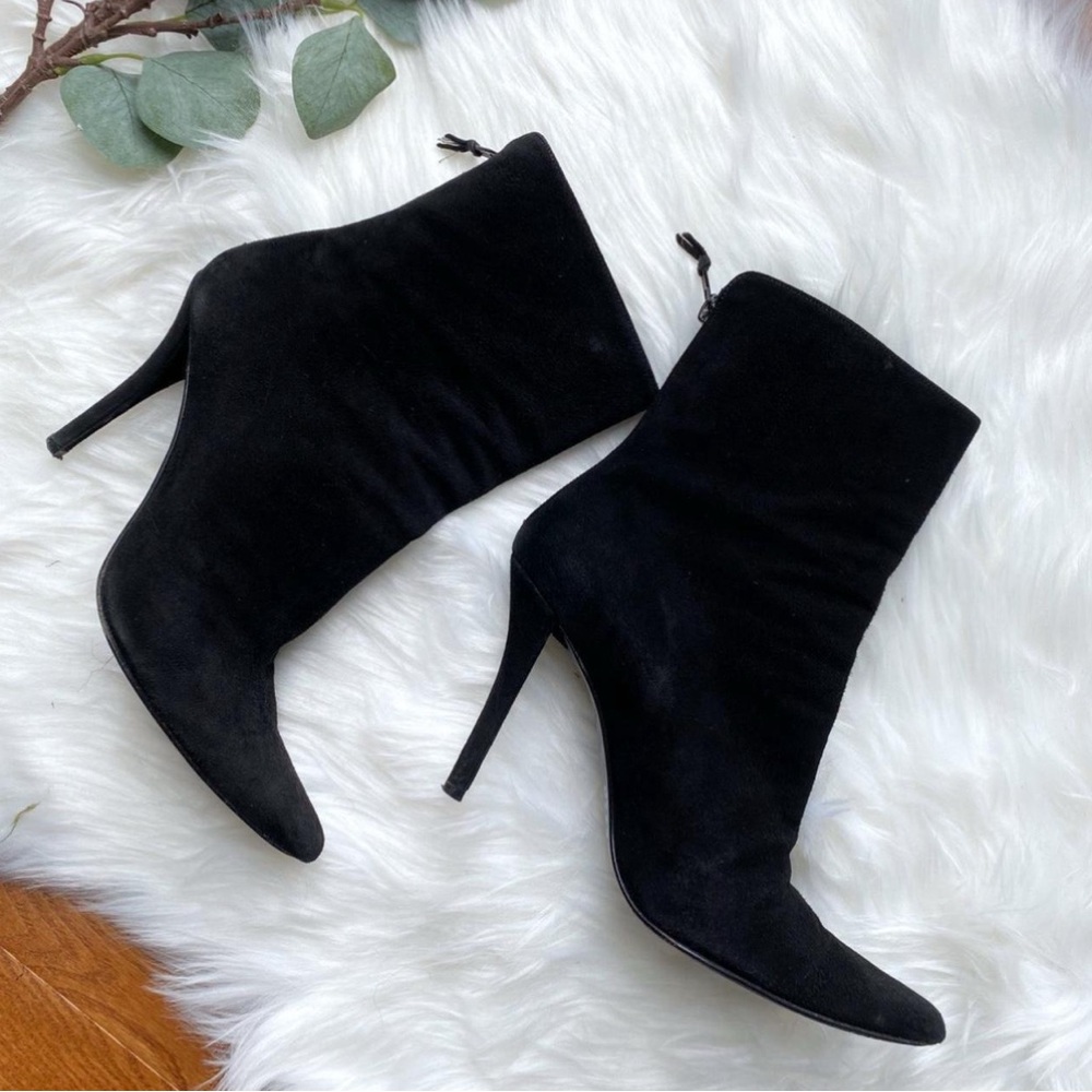 Black Suede Ankle Boots by Stuart Weitzman